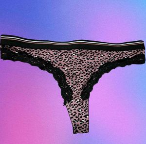 Leopard Print Lace Thong