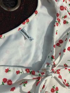 Floral Tie-Front Crop Top