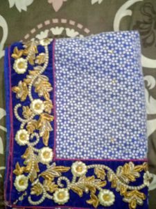 Embroidered Blue saree