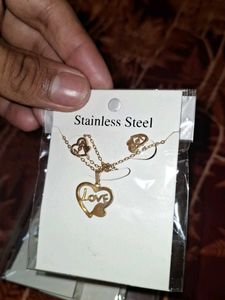 Heart Necklace & Earring Set
