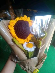 Crochet Sunflower And Daisy flower Bouquet 💐🌻