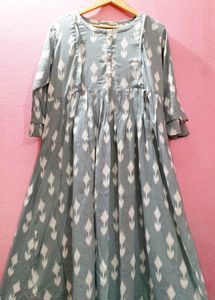 La Fille Grey Printed Women&#39;s Kurti, Size: XXXL