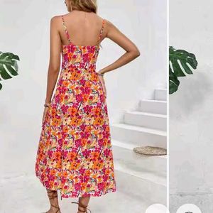 Floral Slit Midi Dress