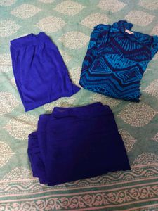 Blue Printed Kurta Set