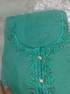 Teal Embellished Kameez