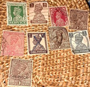 9 Vintage British India Stamps