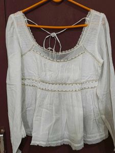 Mul cotton White Pretty Top