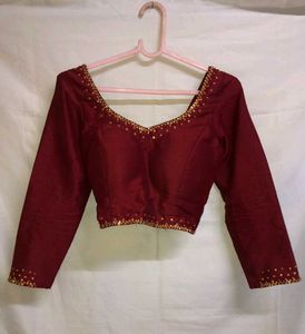 Maroon Embellished Blouse
