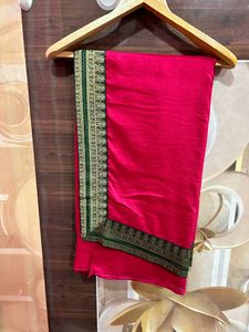 Beautiful Pink Saree With Green Border
