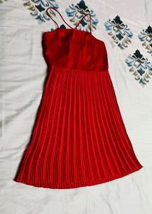 Street9 Women Asymmetric Cross Strape Red Dress