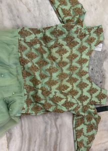 Light Green heavy Gown Off shoulder