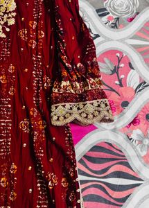 Elegant Maroon Kurta Sharara Set