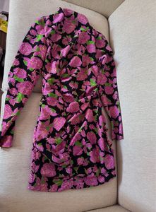 Zara Floral Full Sleeves Fitted Dress