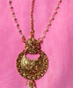 Combo Of Earring Chain And Mangtika