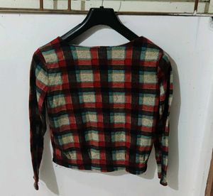 Plaid Long Sleeve Top