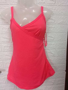 Coral Wrap Tank Top