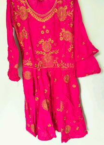 Pink Embroidered Kurta