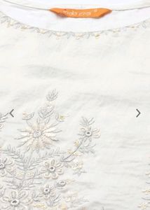 INDO ERA WHITE EMBROIDERED KURTA SET