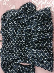 Navy Blue Crop Top With Glitter Work On It.