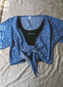 ****BLUE DITSY TOP****