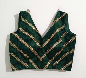 Beautiful Emerald Green Floral Lehenga For Womens