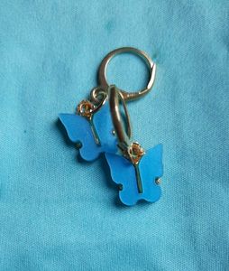 Cute Trendy Butterfly Colorful Drop Hoop Earring.