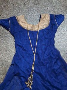 Women&#39;s Blue Umbrella (Kurti/ Gown)size L