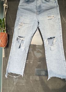 Ripped Wide Leg Jeans