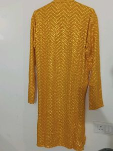 Yellow Lakhnavi Embroidery Kurta