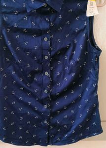 Anchor Print Sleeveless Top