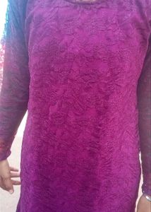 Stylish Purple Lace Kurti