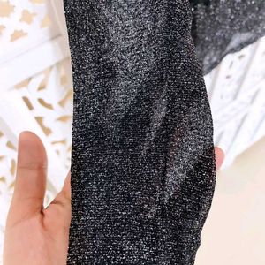 Black Sheer Rhinestone Top C