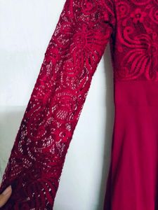 Elegant Red Lace Dress