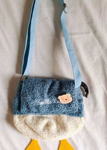 Blue Cartoon Bear Shoulder Bag