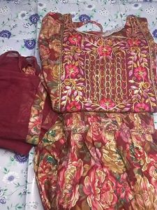 Floral Anarkali Kurta with Dupatta