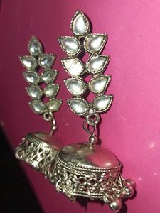 Silver Jhumka Earrings