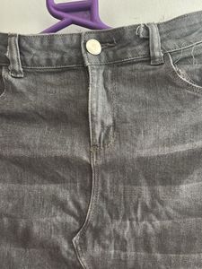 Gray Denim Mini Skirt