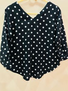 Polka Dot Black Top