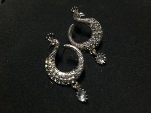 Peacock Black Metal Earrings