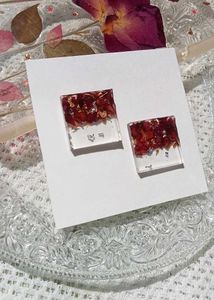 Rose Petal Resin Earrings
