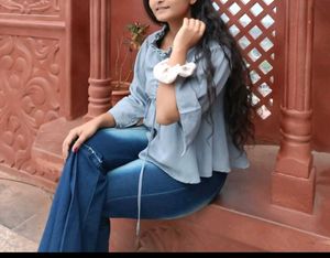 Light Blue Off-Shoulder Peplum Top