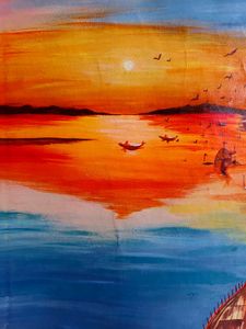 mahakumbh banaras ghat painting ✨️