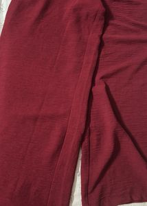 Chic Maroon Paperbag Waist Pants