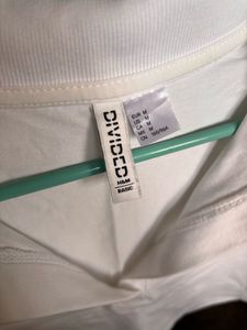 White Crop Polo Top