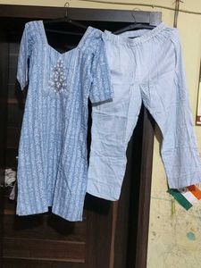 Blue Printed Kurta Set