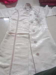 Boys' White Embroidered Kurta