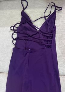 Purple Backless Mini Dress
