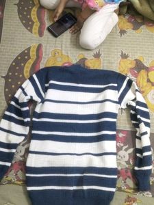 Striped Knit Pullover Sweater
