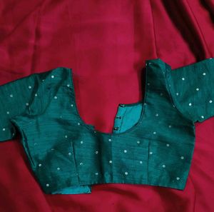 Elegant mint Green Saree with blouse