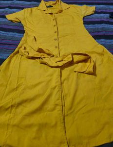Yellow belted dress